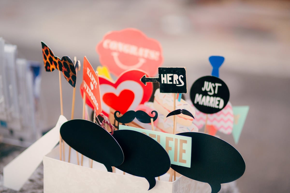 Photo booth accessories and keepsakes